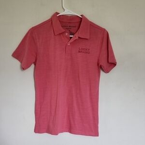 Lucky Brand Boys Polo in Salmon size Medium (10/12)